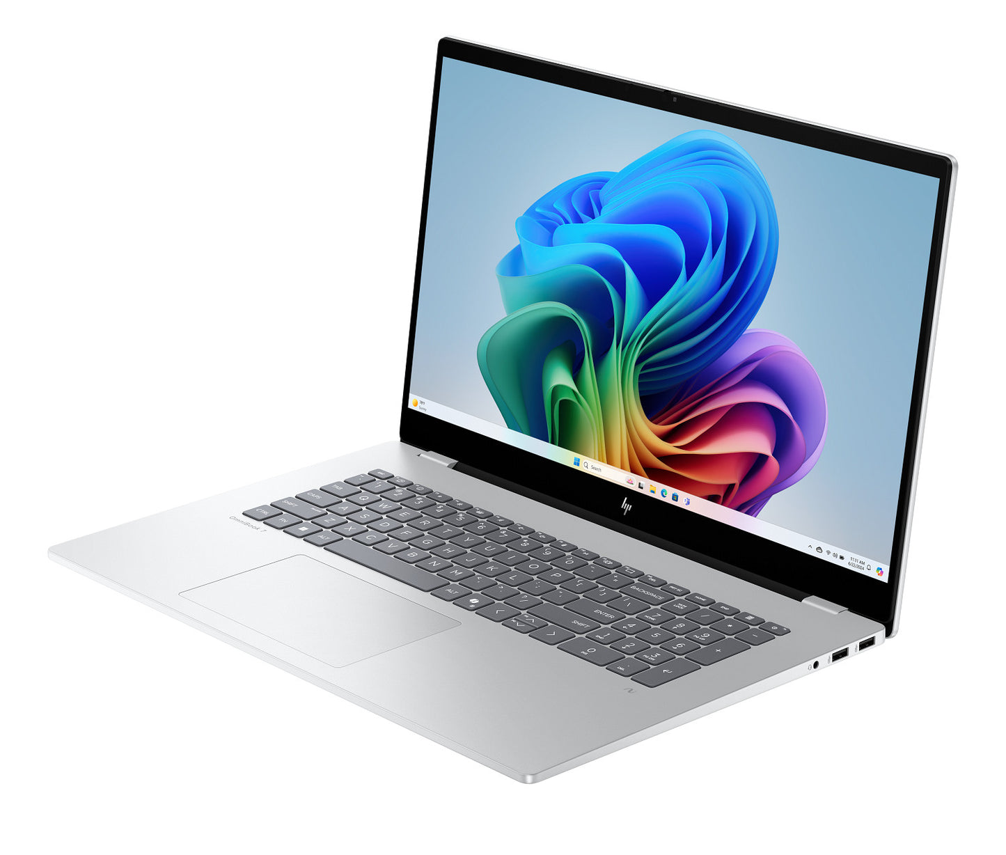 OmniBook 7 AI Laptop, Intel Core Ultra 7 258V, 17.3 Inch FHD Touchscreen, 32GB RAM, NVIDIA GeForce RTX 4050 6GB, Windows 11 Home, English only, Silver