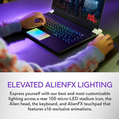 Dell Alienware x16 R2 Gaming Laptop, 16-Core Ultra 9 185H, 16 Inch FHD+ 240Hz, RTX 4070 8GB, AlienFX RGB backlit, Lunar Silver