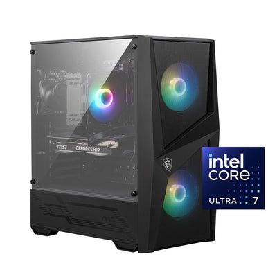 MSI Codex R2 AI Gaming Desktop Intel Ultra 7 265F, NVIDIA GeForce RTX 5070 12GB, with Air Cooler, MSI mouse and keyboard, Windows 11, Black