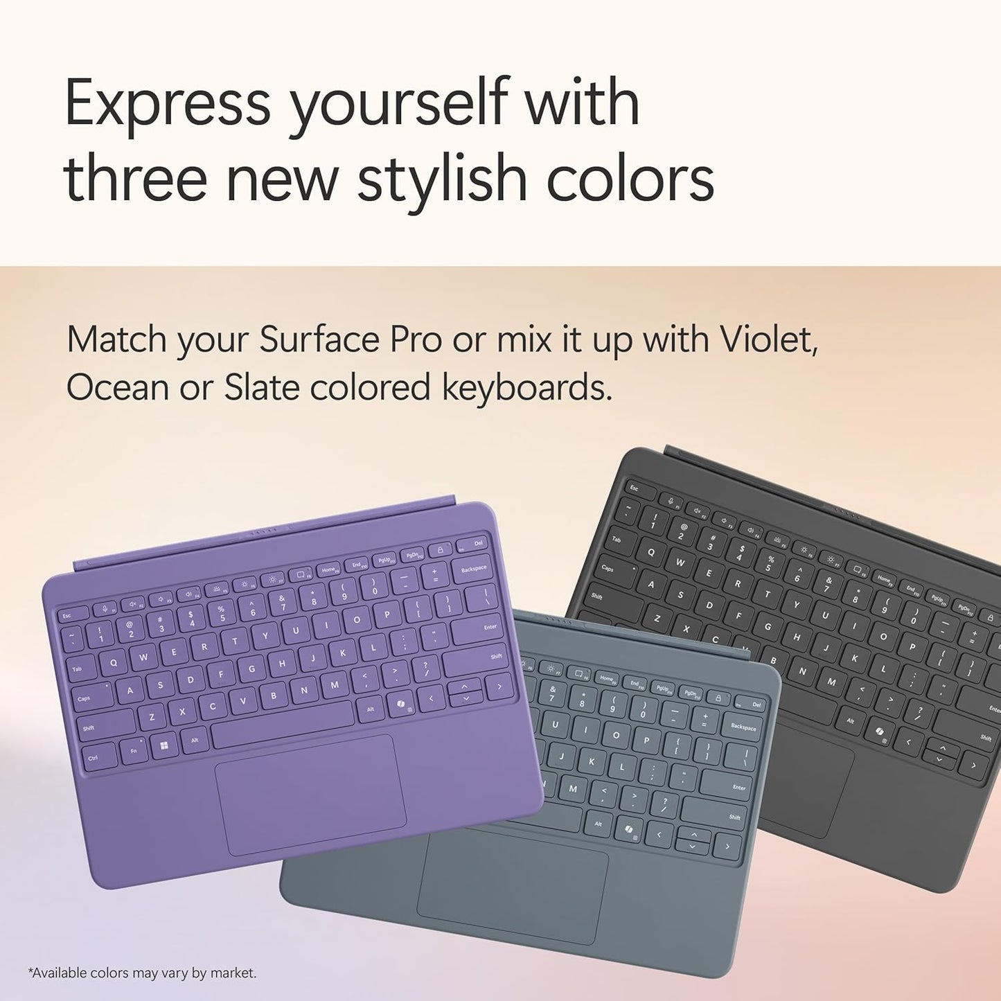 Microsoft Surface Pro 12 Copilot+ PC, Snapdragon X Plus 8-Core Processor, 16GB RAM, 512GB SSD, 12 Inch 2196 x 1464 QHD Touchscreen, Windows 11 Home, Violet