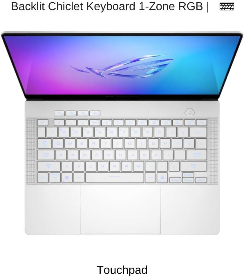 ASUS ROG Zephyrus G14 Gaming Laptop - AMD Ryzen 9 270, 16GB,14 Inch OLED 3K 120Hz, GeForce RTX 5060 8GB, Wi-Fi 7, Windows 11, Platinum White