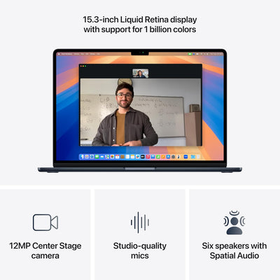 Apple MacBook Air M4 Liquid Retina 15.3 Inch 10-Core CPU 24GB RAM, 512GB SSD, macOS, Midnight Color