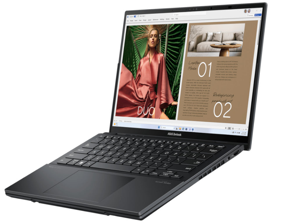 ASUS Zenbook Duo Dual OLED Laptop, Intel Ultra 9 285H, 32GB, 1TB SSD, Dual 14 Inch OLED WQXGA+ 120Hz, Inkwell Gray
