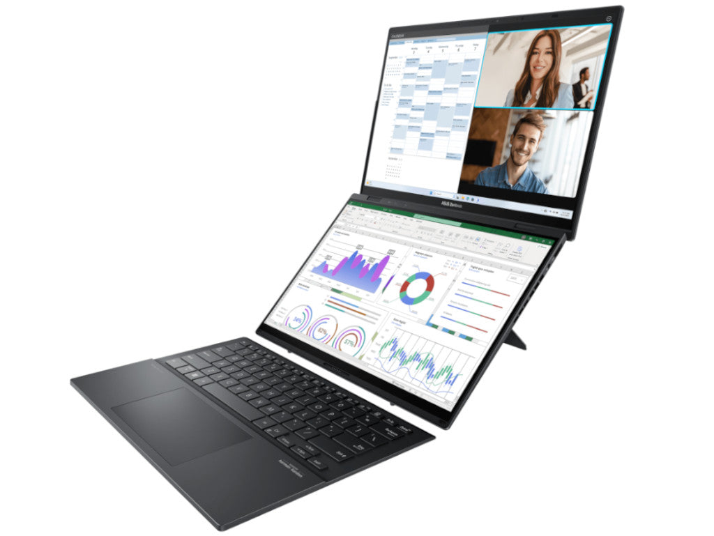 ASUS Zenbook Duo Dual OLED Laptop, Intel Ultra 9 285H, 32GB, 1TB SSD, Dual 14 Inch OLED WQXGA+ 120Hz, Inkwell Gray