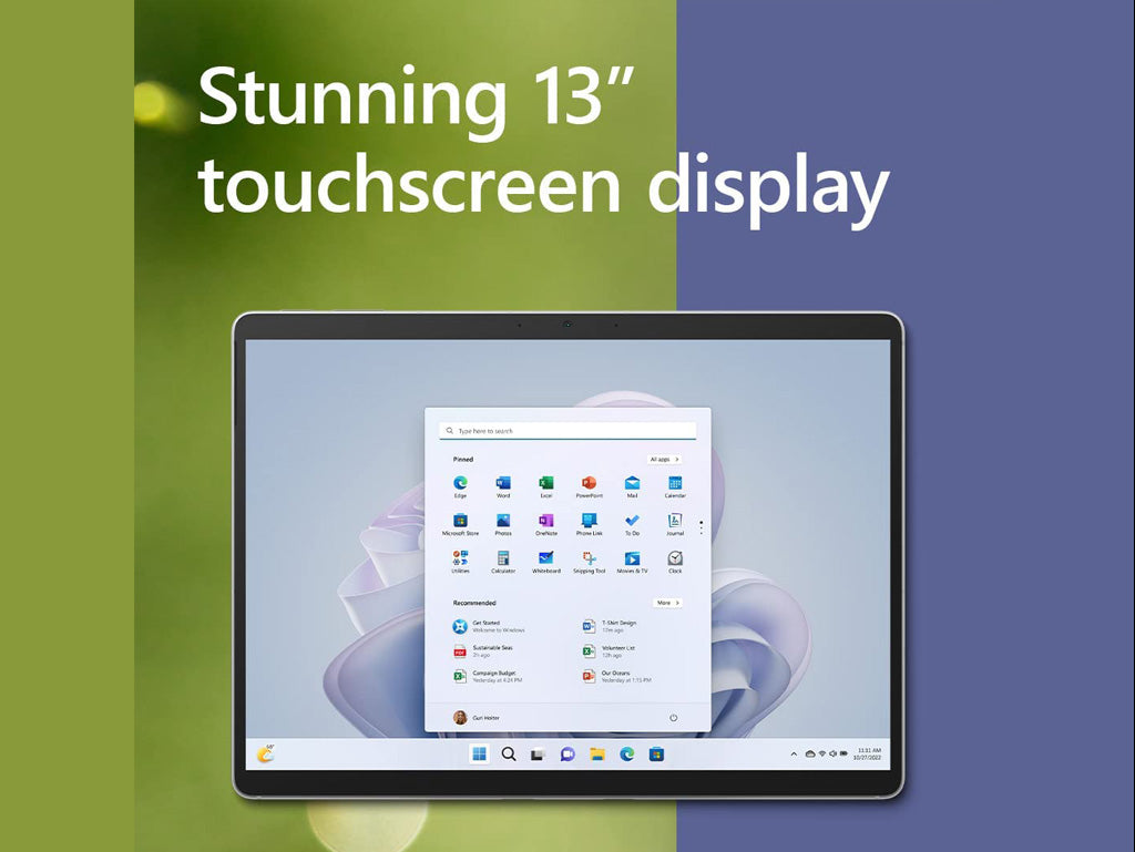 Microsoft Surface Pro 10 2-In-1 Tablet, Intel Ultra 5-135U, 8GB, 256GB SSD, 13 inch QHD Touch, 5G Connectivity, Windows 11 Pro, Platinum Color