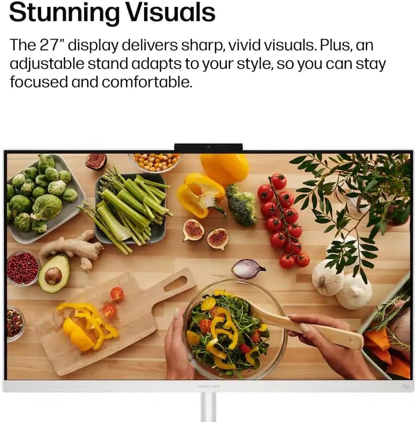 HP OmniStudio 27-cy0074 All-in-One Desktop AI PC 27 Intel Ultra 7 355, 16GB, 1TB SSD, 27 Inch FHD Touchscreen, Win 11, HP KB & Mouse Combo, Cotton White