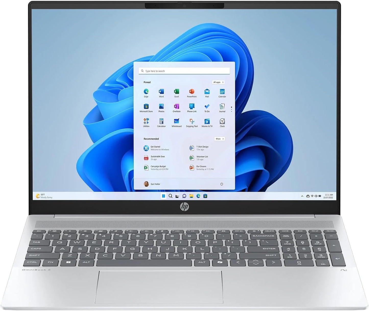 HP OmniBook 5 16-af1095cl Touchscreen Laptop - Intel Core Ultra 9 285H, 16 Inch, 2K (1920 x 1200), Touch, Full-size, Backlit Keyboard, Win 11, Silver