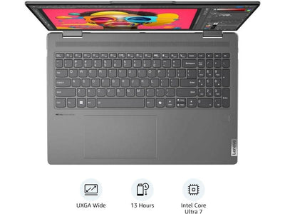 Lenovo Yoga 7i 2-In-1 laptop, Intel Core Ultra 7-155U, 16 FHD Touchscreen, Storm Grey