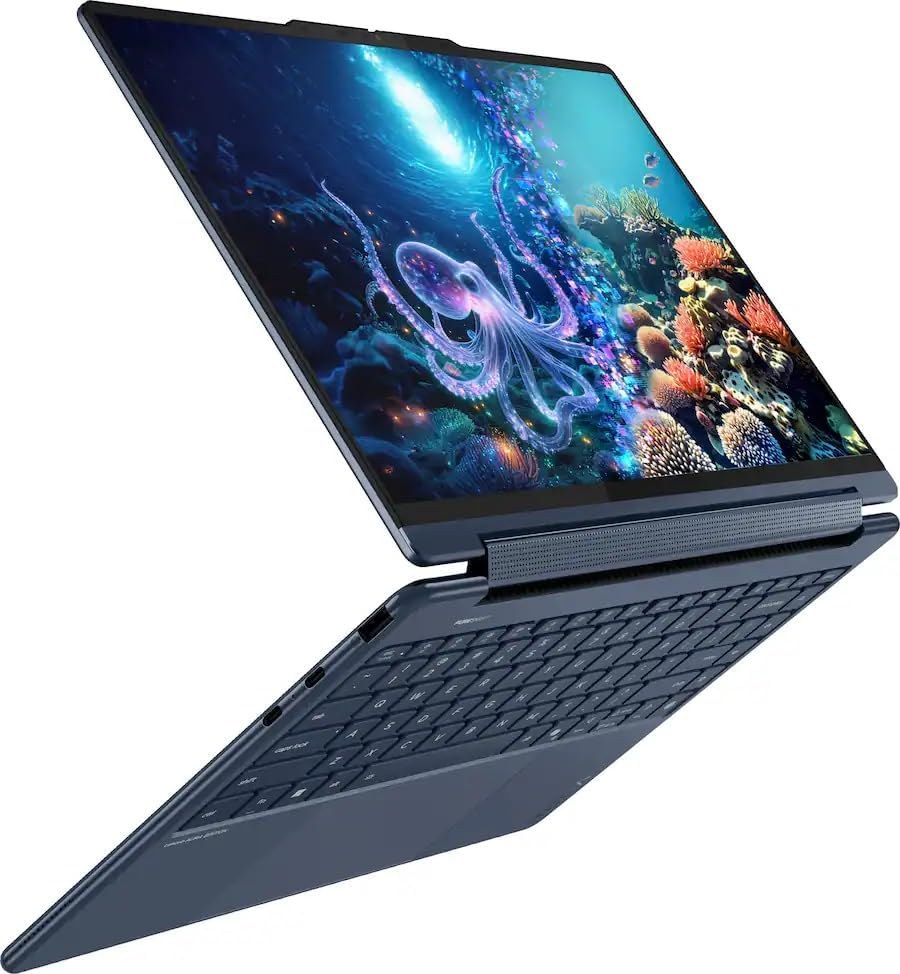 Lenovo Yoga 9i 2-in-1 Aura Edition Laptop With Pen 14 Inch 14 Inch 2.8K WQXGA+ (2880x1800) Touchscreen Display, Intel Core Ultra 7 258V Processor/32GB RAM DDR5/Windows 11/ Cosmic Blue