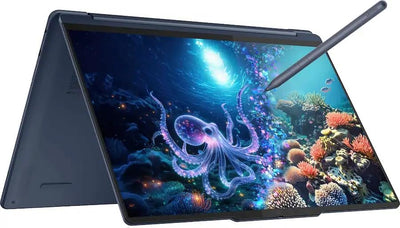 Lenovo Yoga 9i 2-in-1 Aura Edition Laptop With Pen 14 Inch 14 Inch 2.8K WQXGA+ (2880x1800) Touchscreen Display, Intel Core Ultra 7 258V Processor/32GB RAM DDR5/Windows 11/ Cosmic Blue
