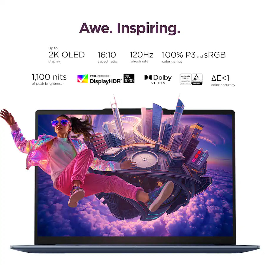 Lenovo Yoga Slim 7x 14" 2K OLED Touchscreen Laptop, Snapdragon X2 Elite, 16GB, 1TB SSD, 14 Inch WUXGA (1920x1200) 60Hz Touchscreen, Windows 11, Cosmic Blue