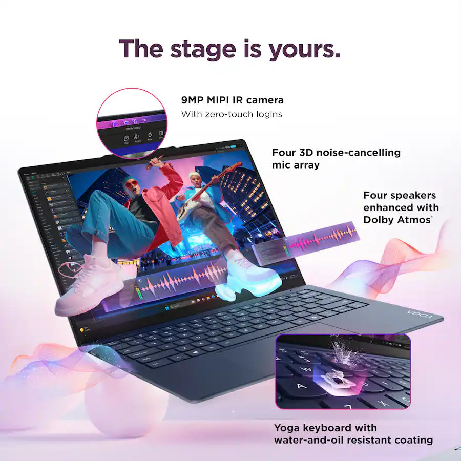Lenovo Yoga Slim 7x 14" 2K OLED Touchscreen Laptop, Snapdragon X2 Elite, 16GB, 1TB SSD, 14 Inch WUXGA (1920x1200) 60Hz Touchscreen, Windows 11, Cosmic Blue