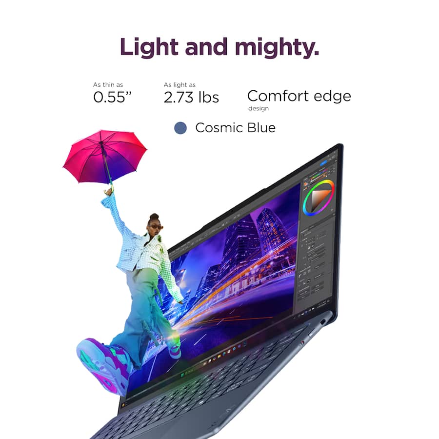 Lenovo Yoga Slim 7x 14" 2K OLED Touchscreen Laptop, Snapdragon X2 Elite, 16GB, 1TB SSD, 14 Inch WUXGA (1920x1200) 60Hz Touchscreen, Windows 11, Cosmic Blue