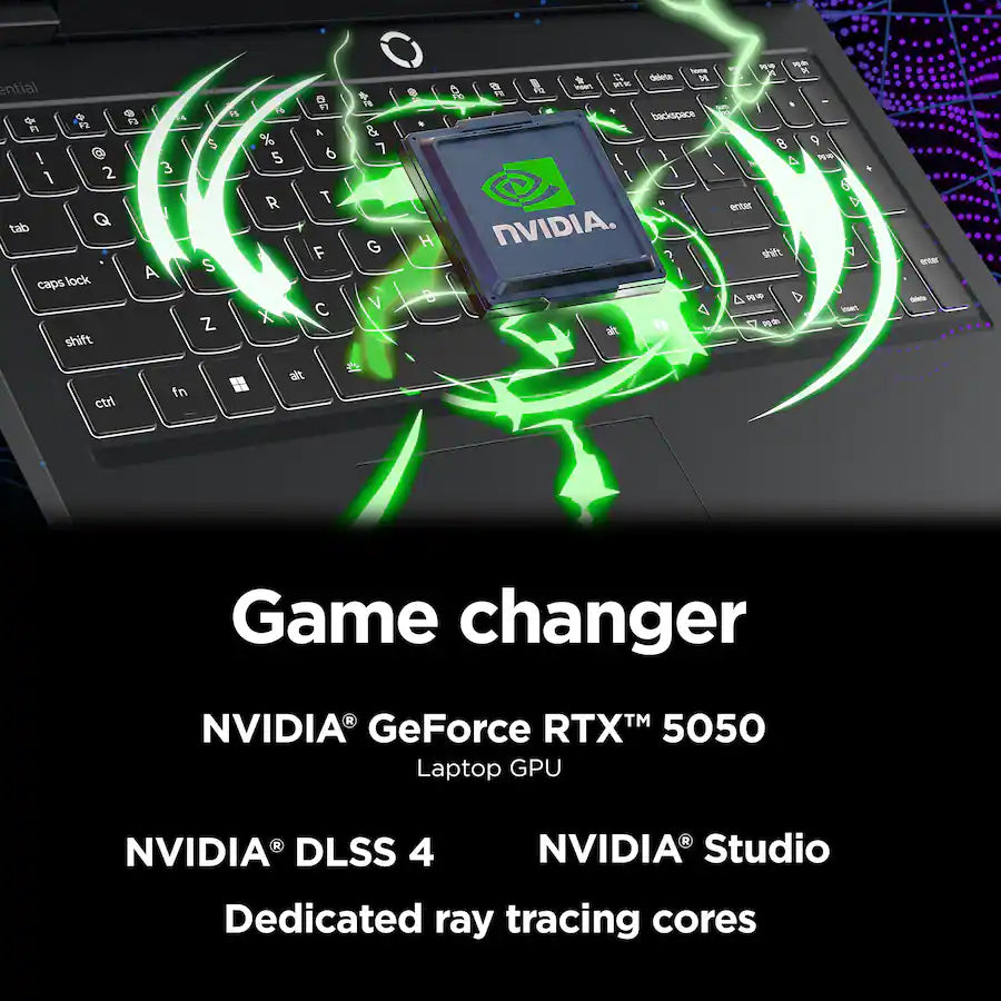 Lenovo LOQ 15 Gaming Laptop, AMD Ryzen 7 170, 15.6 Inch 144 Hz FHD, NVIDIA GeForce RTX 5050 8GB, Backlit Keyboard, Windows 11, Eclipse Black