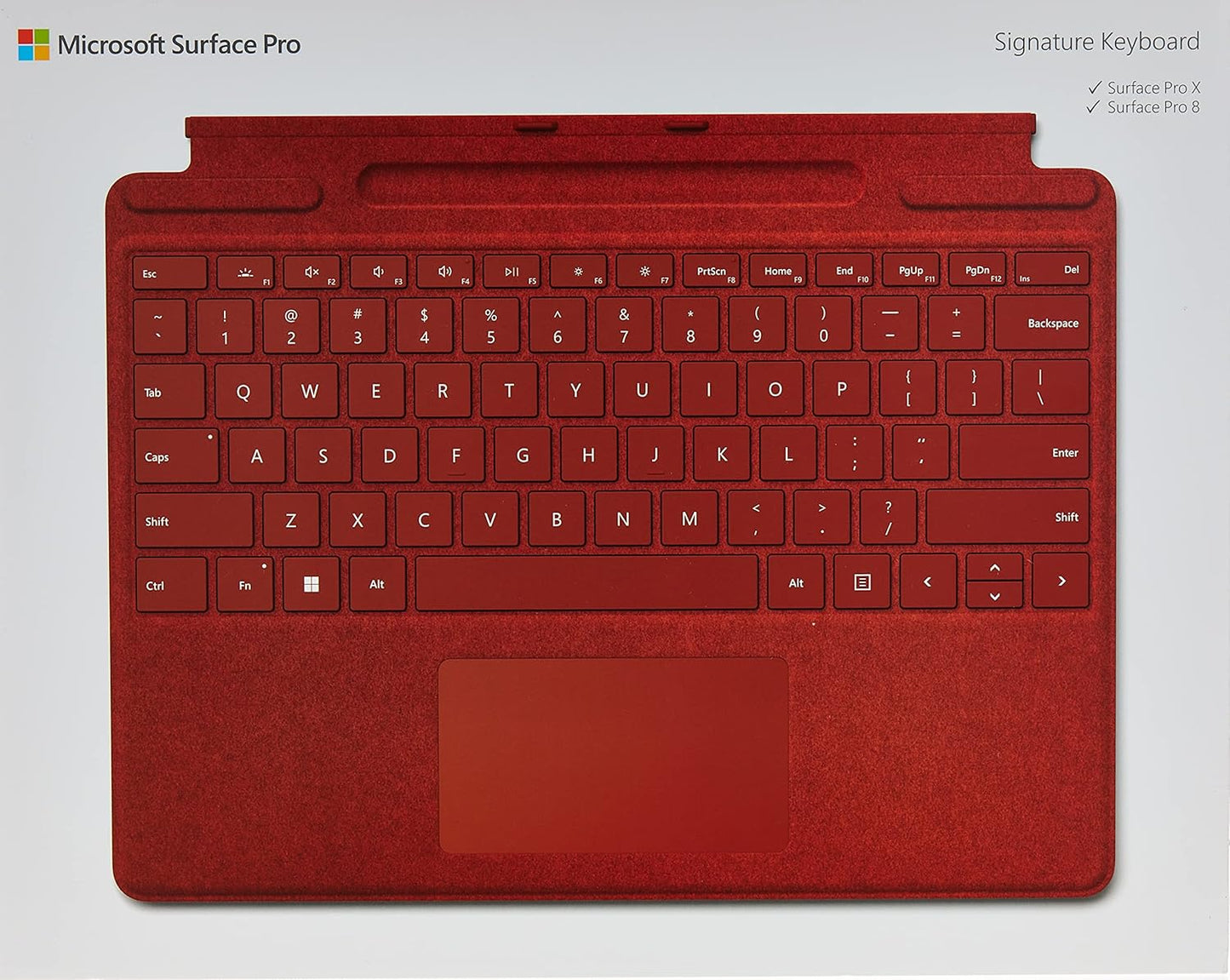Microsoft Surface Pro Keyboard for Pro (11th Edition), Pro 9, and Pro 8 , Eng Arabic, Red