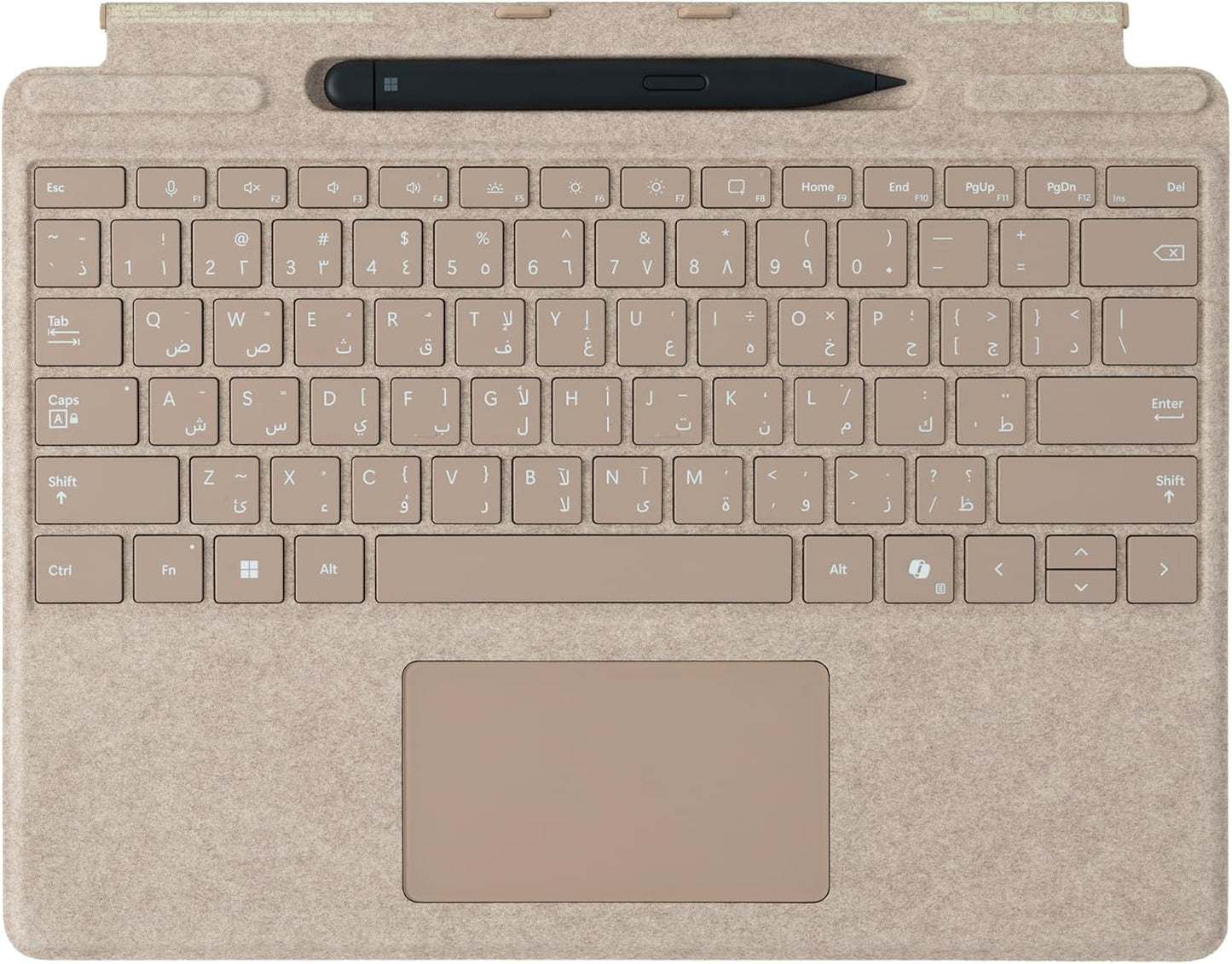Microsoft Surface Pro Keyboard for Pro (11th Edition), Pro 9, and Pro 8 With Pen Storage "Without Pen", English Arabic, Dune Color
