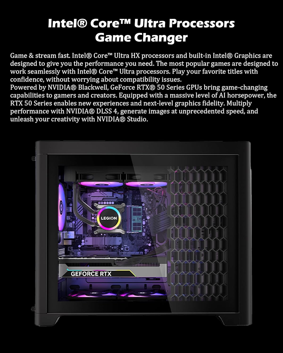 Lenovo Legion Tower 5i Gen 10 Gaming Desktop, Intel Core Ultra 9 275HX, NVIDIA GeForce RTX 5070 Ti 16GB, Windows 11, Black