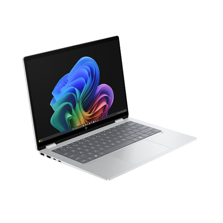 HP - OmniBook X Flip 14-fm0047nr 2-in-1 - Next Gen AI Laptop - Intel Core Ultra 7 256V, 16GB, 14 Inch 2K Touchscreen, HP Stylus Natural Silver Pen, Win 11, Glacier Silver