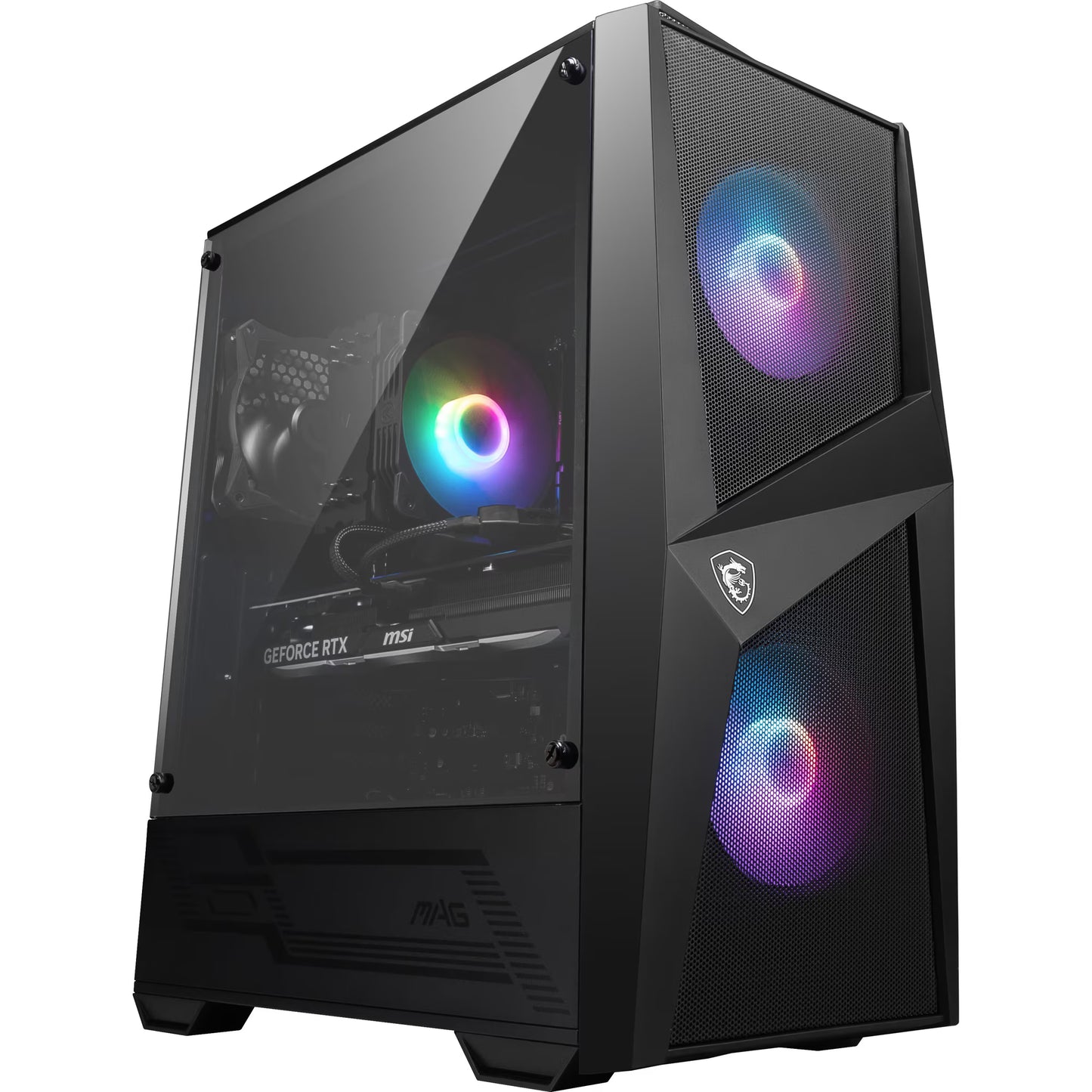 MSI Codex R2 AI Gaming Desktop Intel Ultra 7 265F, NVIDIA GeForce RTX 5070 12GB, with Air Cooler, MSI mouse and keyboard, Windows 11, Black