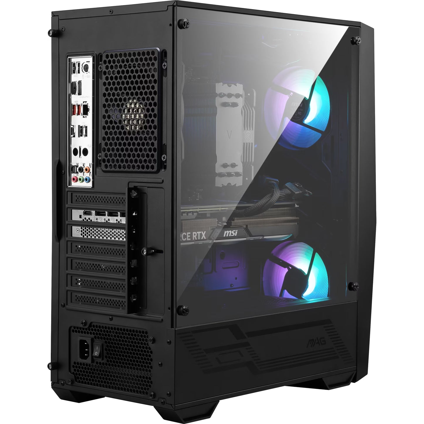 MSI Codex R2 AI Gaming Desktop Intel Ultra 7 265F, NVIDIA GeForce RTX 5070 12GB, with Air Cooler, MSI mouse and keyboard, Windows 11, Black