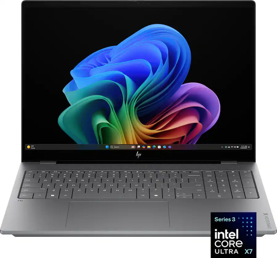 HP OmniBook X Copilot+ PC Laptop 16-BG0013DX Intel Ultra X7 358H, 32GB, 16 Inch 2K OLED Touchscreen, Windows 11, Meteor Silver