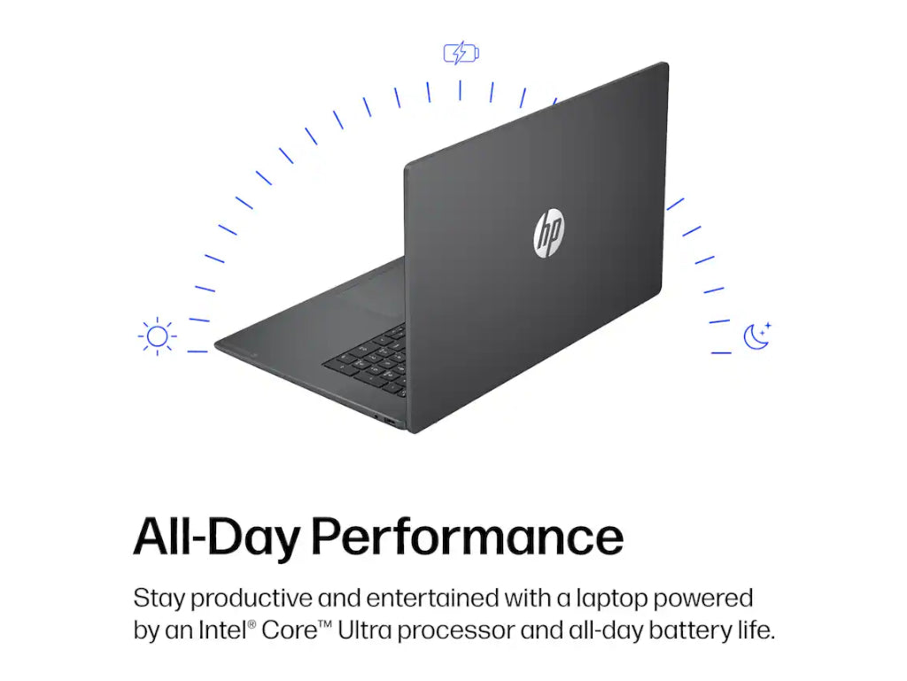 HP OmniBook 3 AI PC 17-dg0000, Ultra 7-255U, 17.3 Inch FHD, Windows 11, Mica Silver