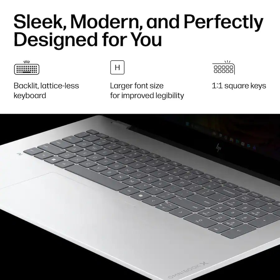 HP - OmniBook X 17.3" 17-DD0003DX Copilot+ PC Laptop - Intel Core Ultra 7 256V, 16GB, 17.3 inches FHD Touchscreen, Intel Arc 140V,  Windows 11, Glacier Silver