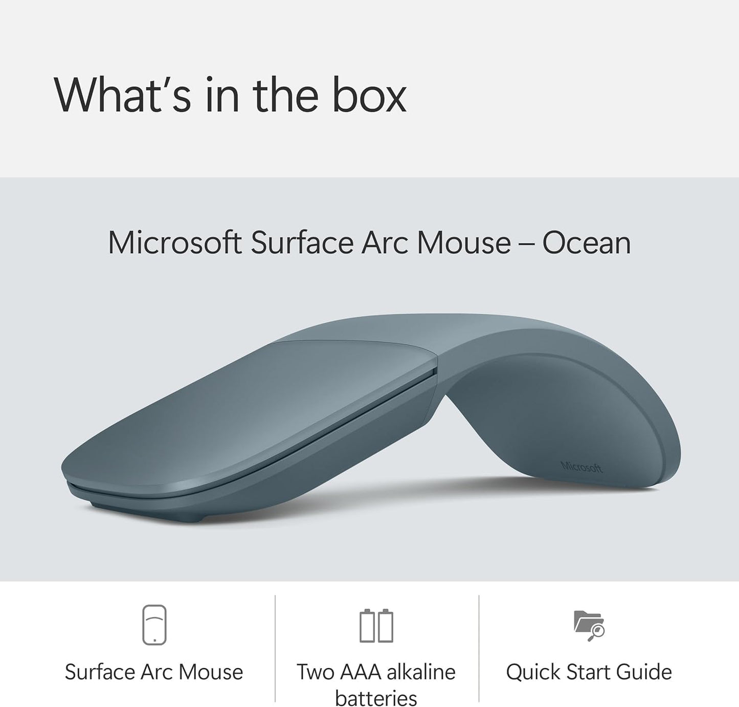 Microsoft Surface Wireless Arc Bluetooth Mouse, Ocean Blue