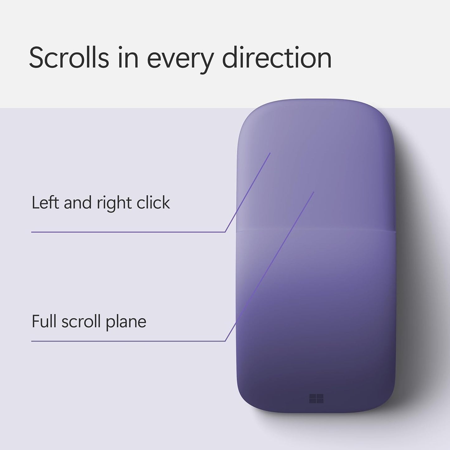 Microsoft Surface Wireless Arc Bluetooth Mouse, Violet