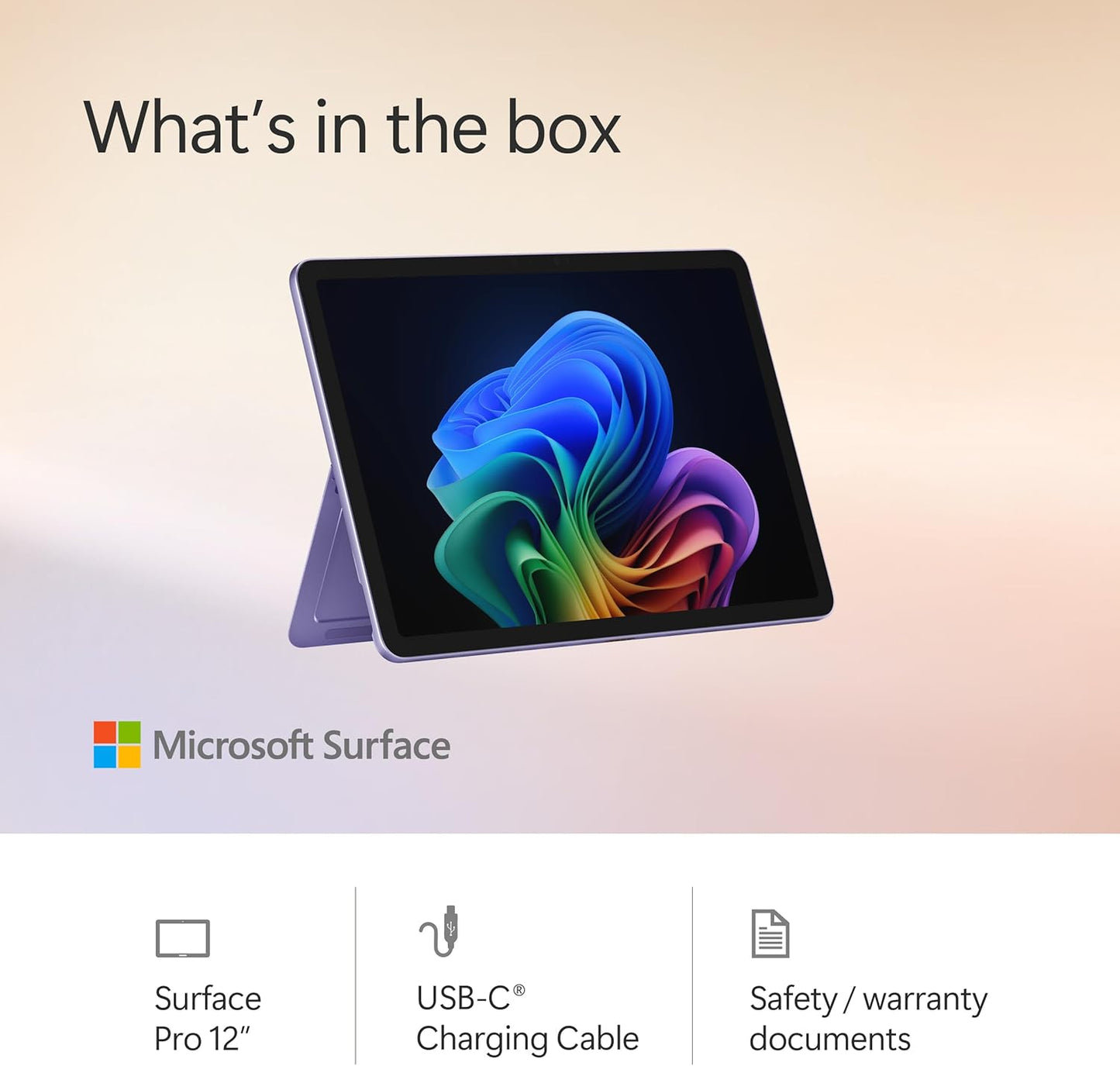 Microsoft Surface Pro 12 Copilot+ PC, Snapdragon X Plus 8-Core Processor, 16GB RAM, 512GB SSD, 12 Inch 2196 x 1464 QHD Touchscreen, Windows 11 Home, Violet