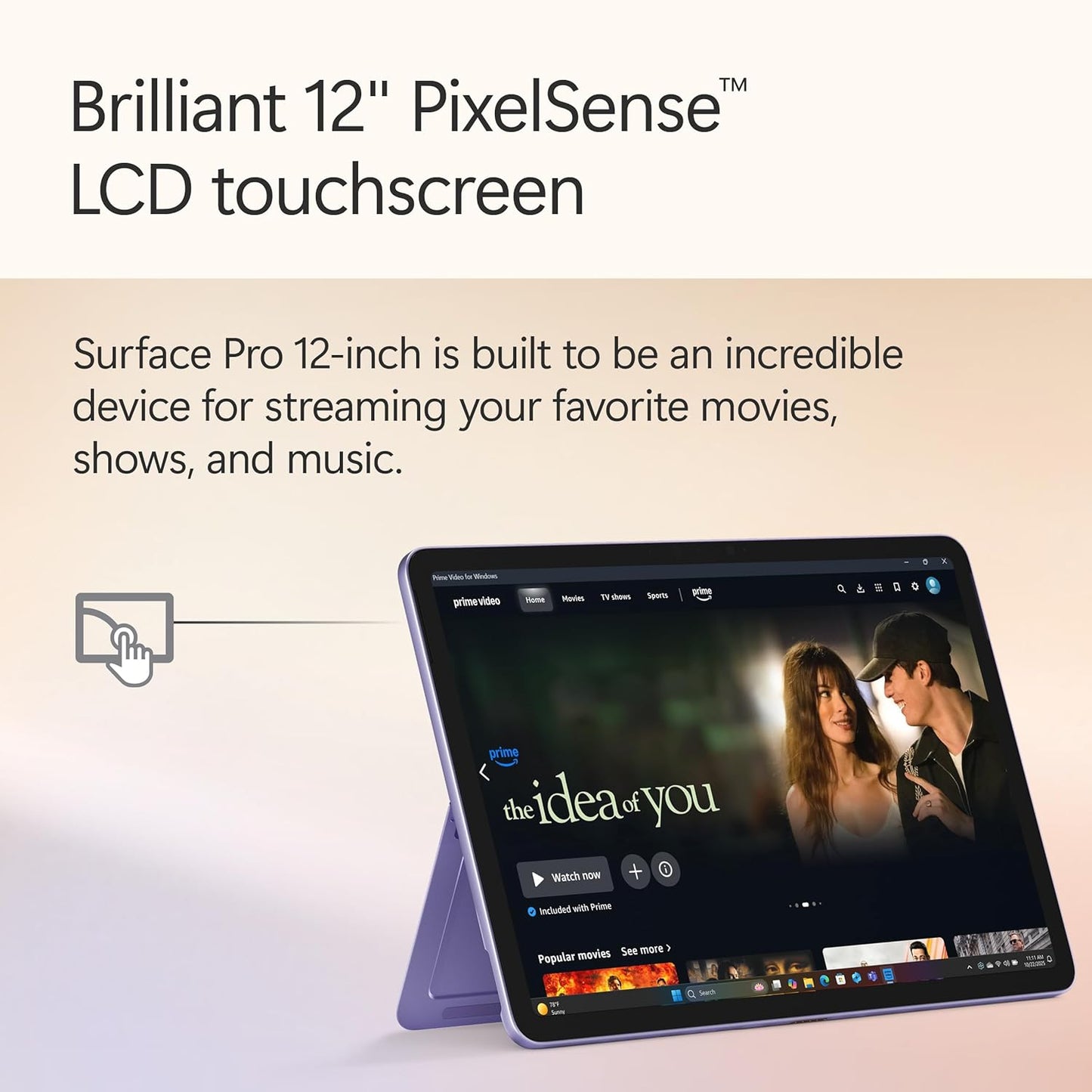 Microsoft Surface Pro 12 Copilot+ PC, Snapdragon X Plus 8-Core Processor, 16GB RAM, 512GB SSD, 12 Inch 2196 x 1464 QHD Touchscreen, Windows 11 Home, Violet