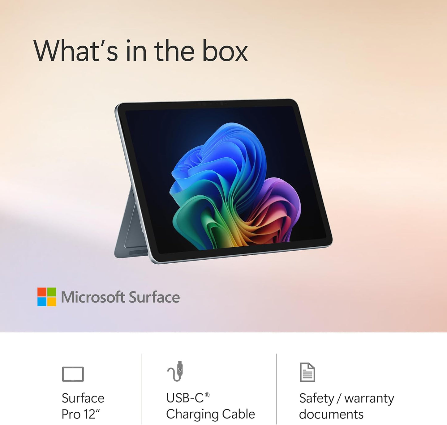Microsoft Surface Pro 12 Copilot+ PC, Snapdragon X Plus 8-Core Processor, 16GB RAM, 512GB SSD, 12 Inch 2196 x 1464 QHD Touchscreen, Windows 11 Home, Ocean