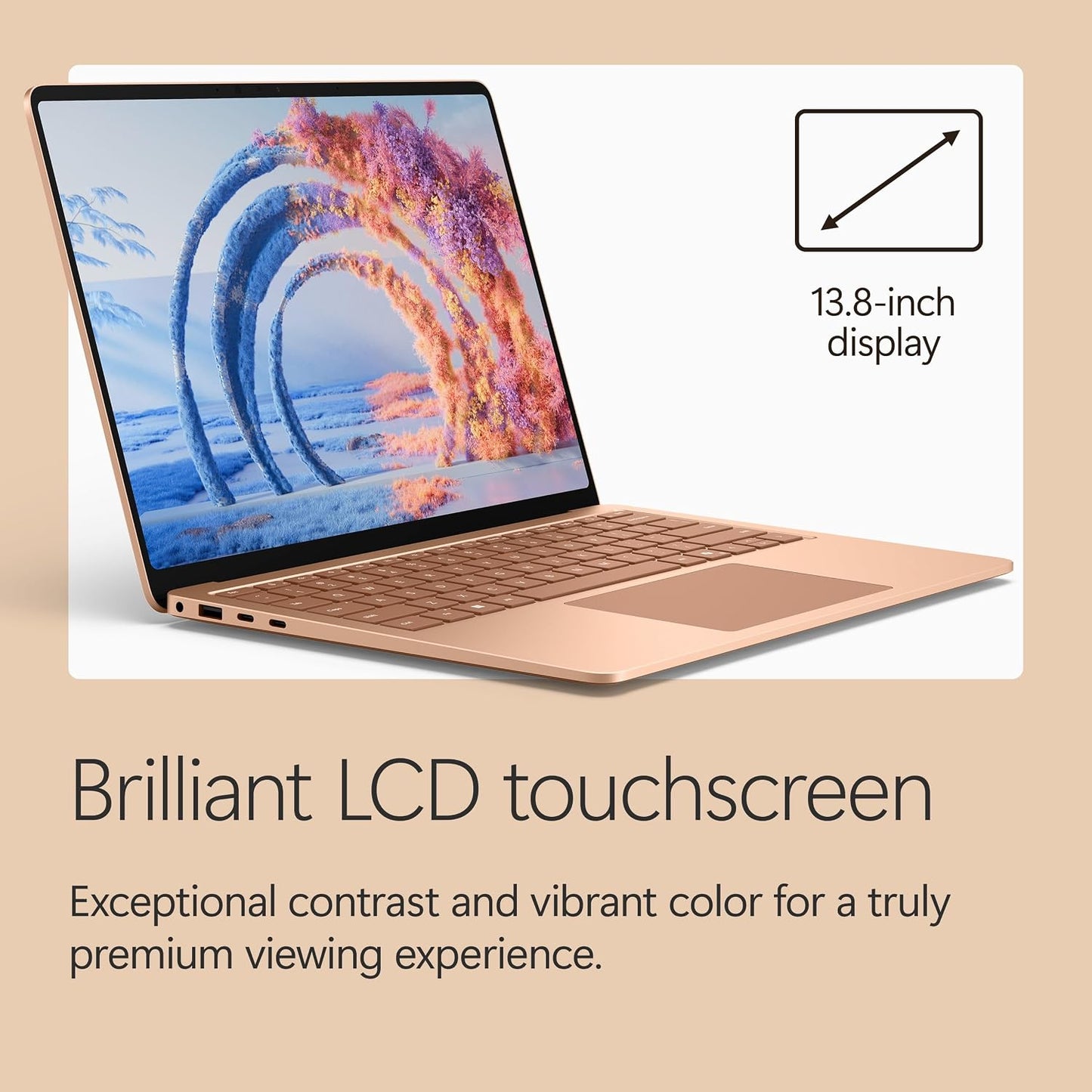 Microsoft Surface Laptop 8 Copilot+ PC Snapdragon X2 Plus, 16GB, 512GB SSD, 13.8 Inch 2304 x 1536 Touchscreen 120Hz, Windows 11 Home, Dune
