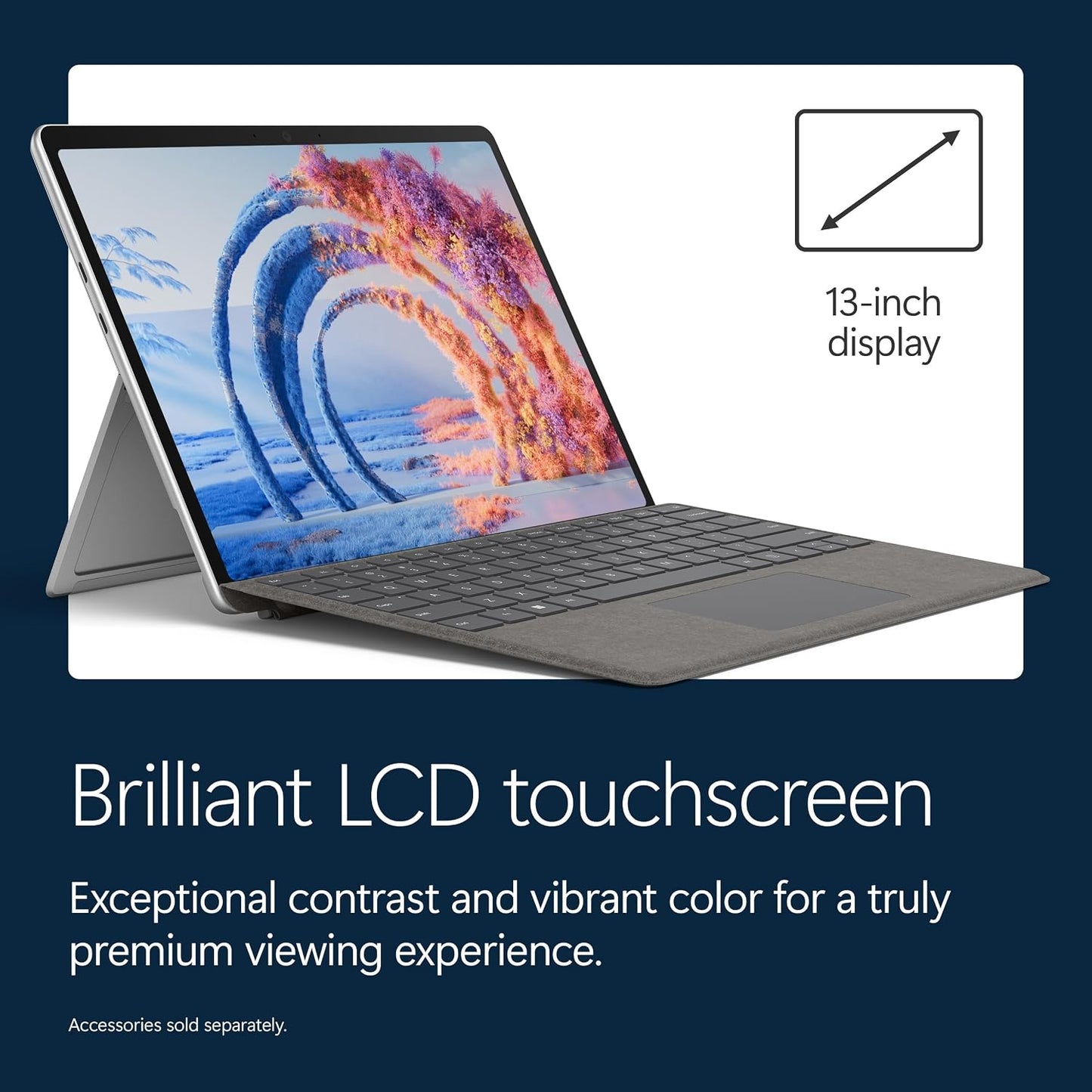 Microsoft Surface Pro (12th Edition) 13",  Copilot+ PC | 10-Core Qualcomm Snapdragon X2 Plus Processor, 16GB, 256GB, 13 Inch 2880 x 1920 Touchscreen, Windows 11, Platinum
