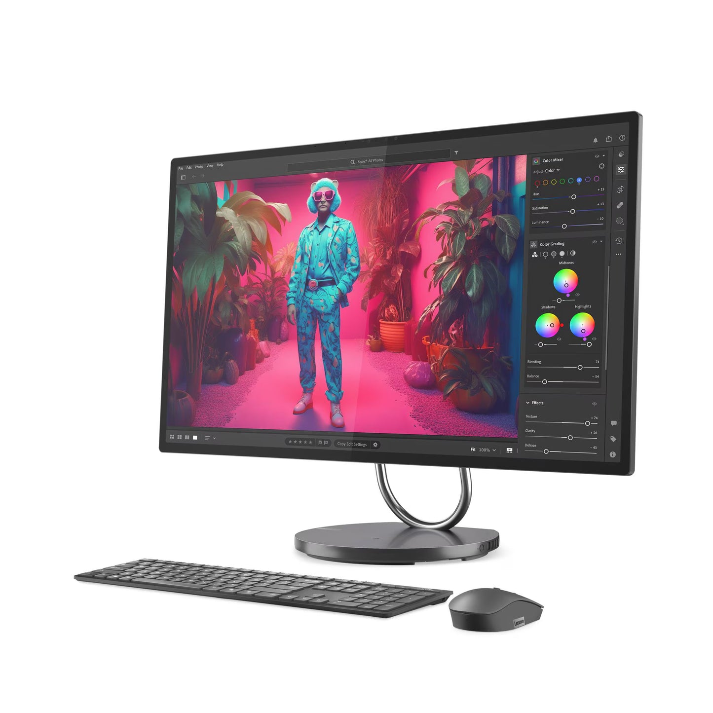 Lenovo Yoga All-in-One Desktop 31.5", Intel Core Ultra 7 258V, 32GB, 1TB SSD, 31.5 UHD (3840x2160), NVIDIA RTX4050 6GB, Windows 11 Pro, Wireless KB & Mouse Combo, Storm Grey