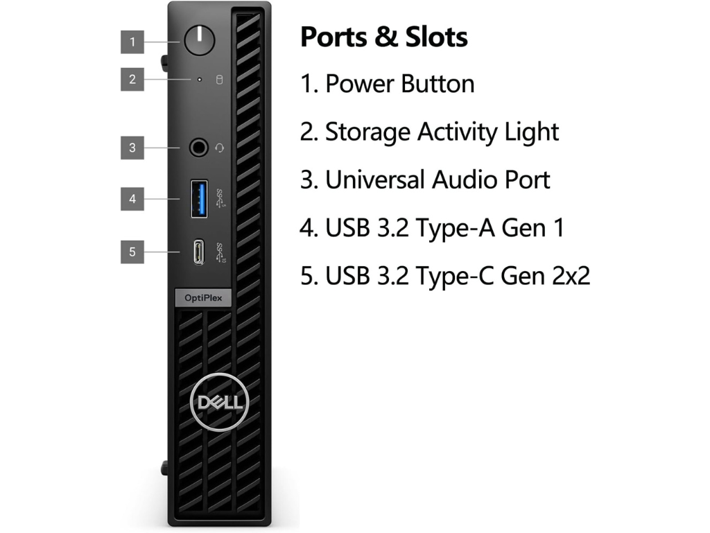 Dell OptiPlex 7020 Micro Desktop Intel Core  i5-14500T, Windows 11 Pro, Black