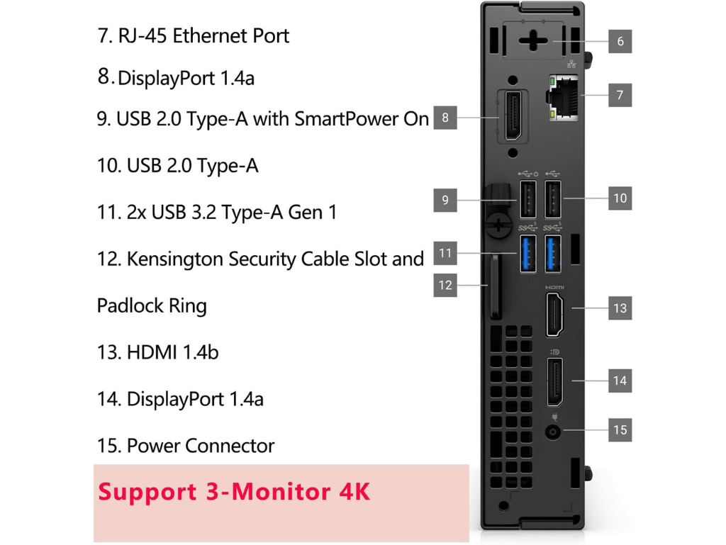 Dell OptiPlex 7020 Micro Desktop Intel Core  i5-14500T, Windows 11 Pro, Black