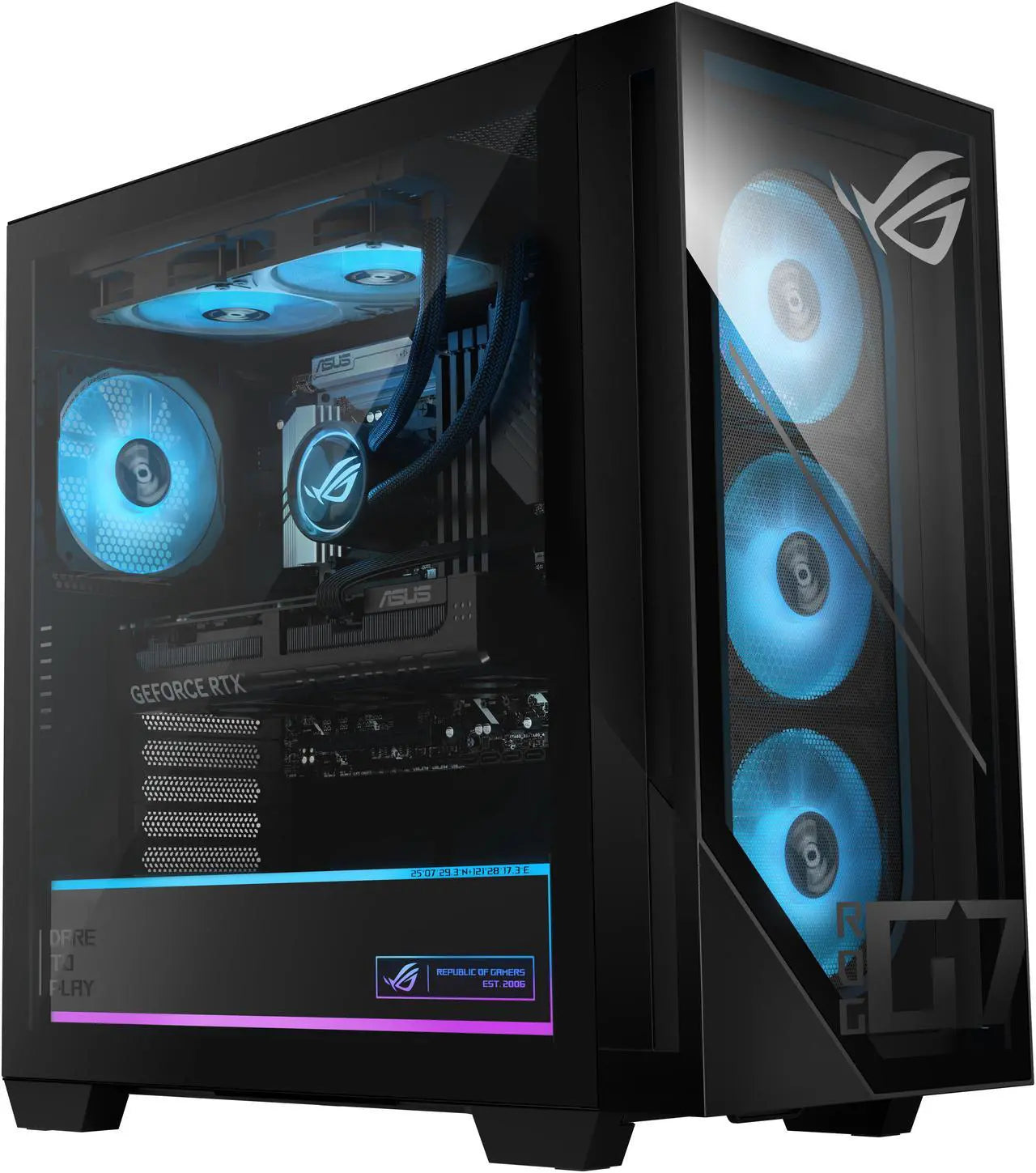 Asus ROG G700 Gaming Desktop Intel Core Ultra 7 265F, NVIDIA GeForce RTX 5070 TI 16GB, with Liquid Cooler, Windows 11, Black