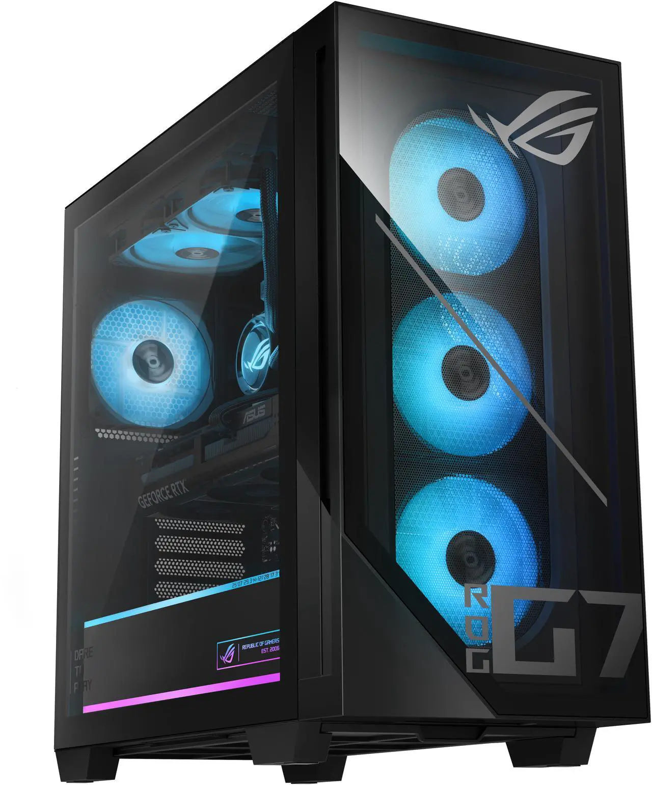 Asus ROG G700 Gaming Desktop Intel Core Ultra 7 265F, NVIDIA GeForce RTX 5070 TI 16GB, with Liquid Cooler, Windows 11, Black