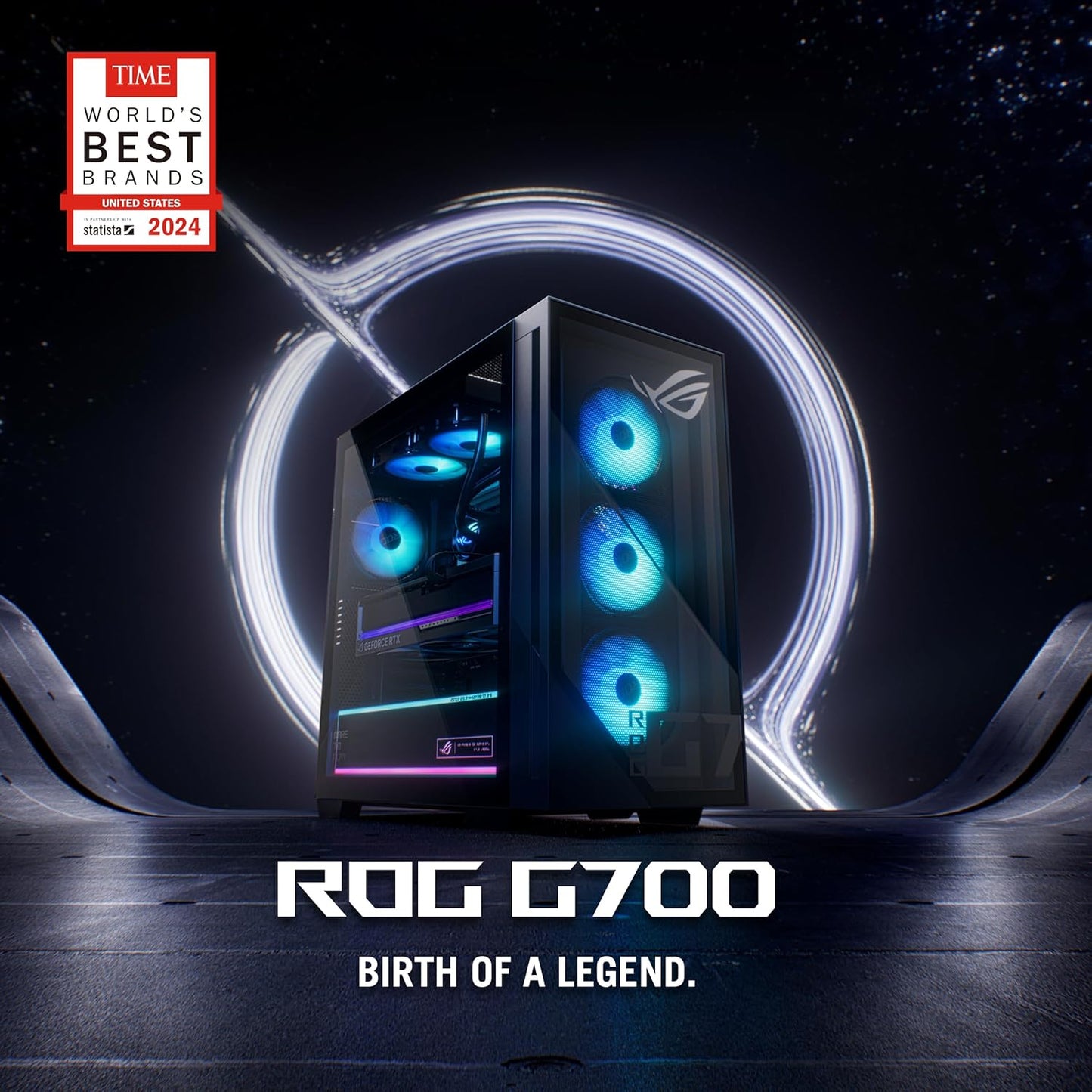 Asus ROG G700 Gaming Desktop, Intel Ultra 7-265F, NVIDIA GeForce RTX 4060Ti, Black