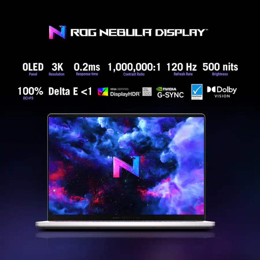 ASUS ROG Zephyrus G14 Gaming Laptop -  AMD Ryzen AI 9 HX 370, 32GB,  14 Inch OLED 3K 120Hz, GeForce RTX 5080 16GB, Wi-Fi 7, Windows 11, Platinum White