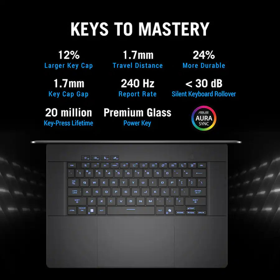 ASUS ROG Zephyrus G16 Gaming Laptop Intel Ultra 9 285H, 16GB, 16 Inch 2.5K OLED 240Hz, NVIDIA RTX 5070 8GB, Windows 11, Eclipse Gray