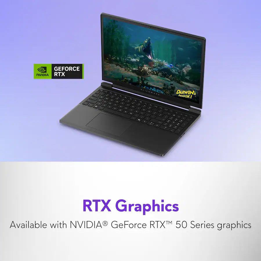 Dell Alienware 15.3 Gaming Laptop, AMD Ryzen R7 260, NVIDIA GeForce RTX 5050 8GB, 15.3 Inch, FHD+ (1920 x 1200) 165Hz, Windows 11, Black
