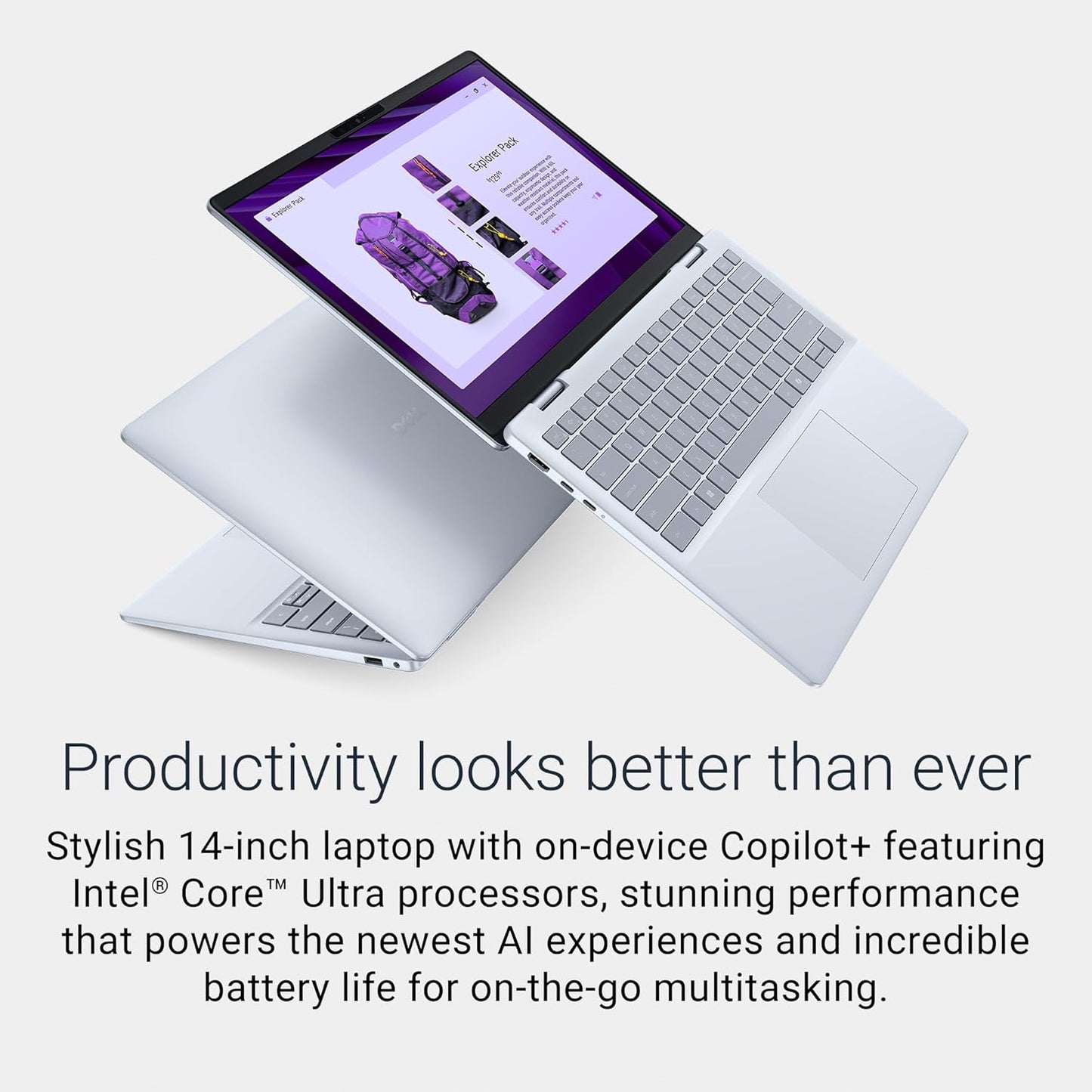 Dell Plus 14 Convertible 2-in-1 Copilot+ PC Touchscreen Laptop Intel Ultra 9 288V, 32GB, 14 Inch FHD+ Touchscreen, Fingerprint, Backlit Keyboard, Windows 11, Ice Blue