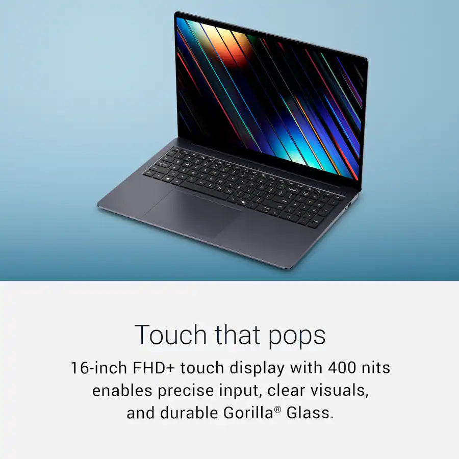 Dell 16S Copilot+ PC Laptop, Intel Core Ultra 7 355, 16GB, 16 Inch 60Hz 2K LED Touchscreen, Intel Graphics, Windows 11, Celestial Blue