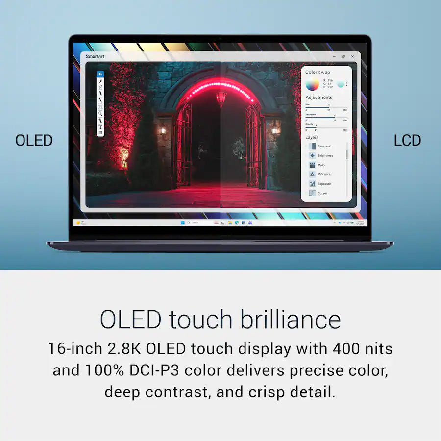 Dell 16S Copilot+ PC Laptop, Intel Core Ultra 9 386H, 32GB, 16 Inch 120Hz 3K (2880 x 1800) OLED  Touchscreen, Intel Graphics, Windows 11, Celestial Blue