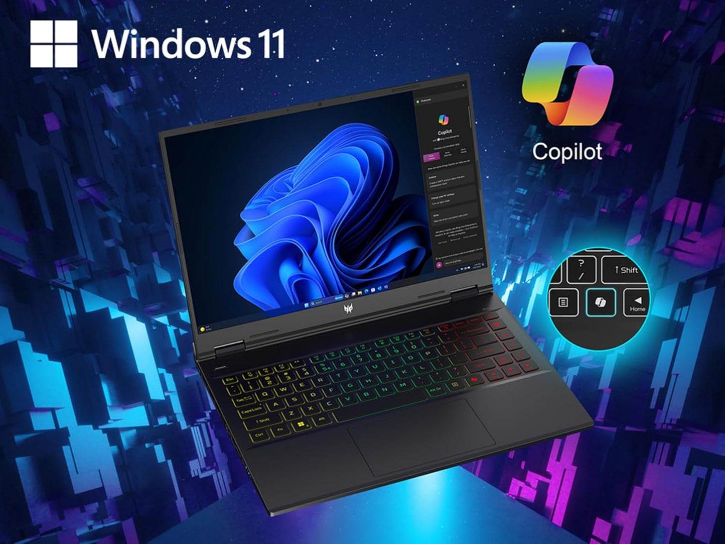 Acer Predator Helios NEO 14 Gaming Laptop, Ultra 7-155H 16-Core, 14.5 Inch WQXGA QHD (2560x1600) 120Hz, RTX 4070 8GB, Black