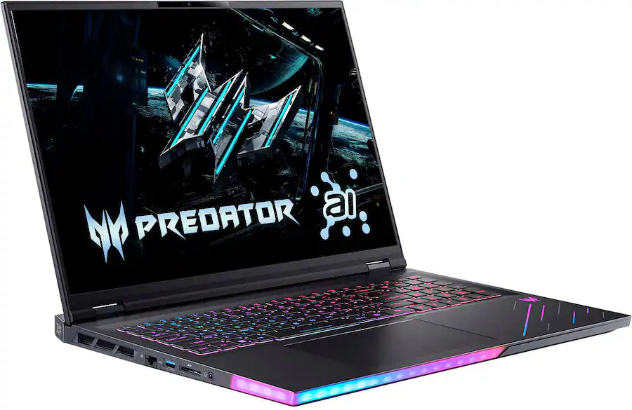 Acer Predator Helios 18 AI PH18-73-962W Gaming Laptop Intel Ultra 9 275HX, 64GB RAM, 18 Inch (3810x2400) 240Hz, NVIDIA RTX 5090 24GB, English RGB Backlite KB, Windows 11 , Abyssal Black