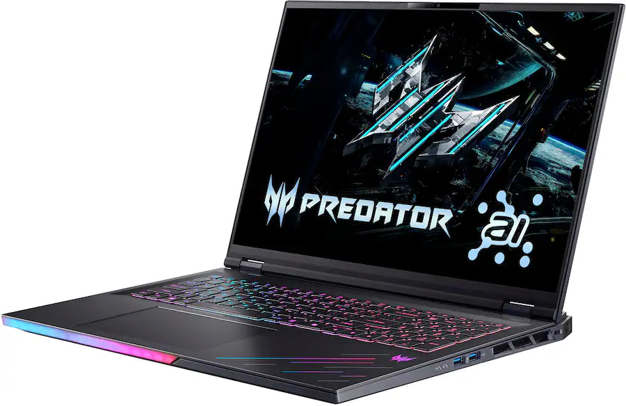 Acer Predator Helios 18 AI PH18-73-962W Gaming Laptop Intel Ultra 9 275HX, 64GB RAM, 18 Inch (3810x2400) 240Hz, NVIDIA RTX 5090 24GB, English RGB Backlite KB, Windows 11 , Abyssal Black