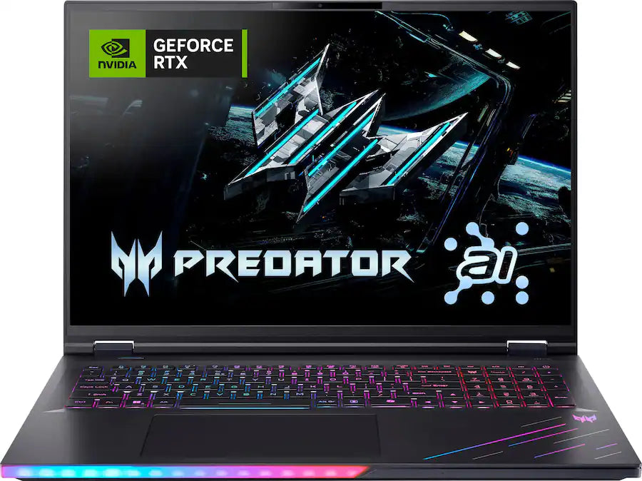 Acer Predator Helios 18 AI PH18-73-962W Gaming Laptop Intel Ultra 9 275HX, 64GB RAM, 18 Inch (3810x2400) 240Hz, NVIDIA RTX 5090 24GB, English RGB Backlite KB, Windows 11 , Abyssal Black
